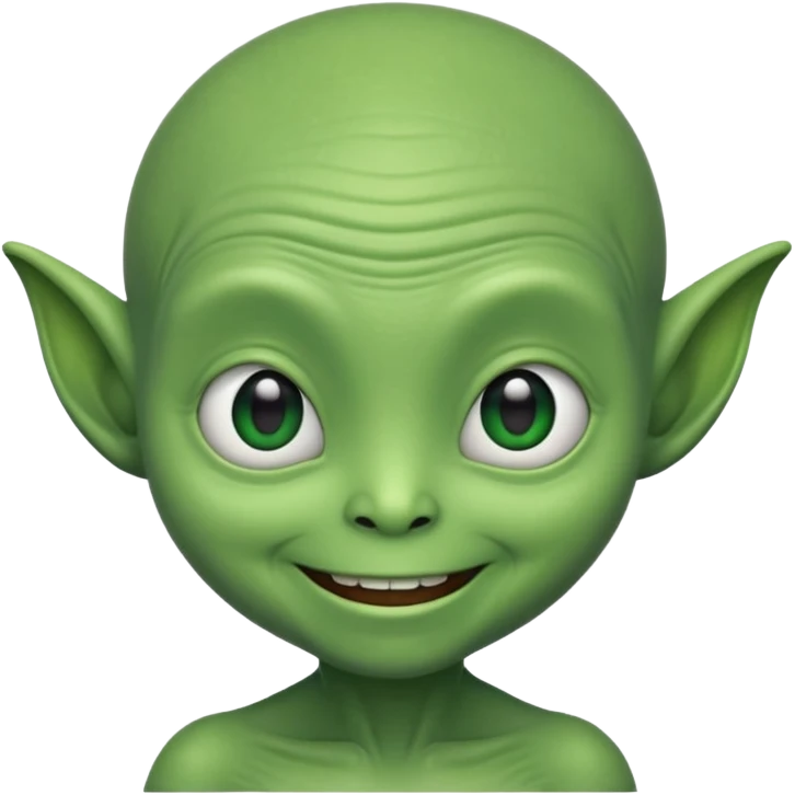 an old cute aliens with a little hair emoji