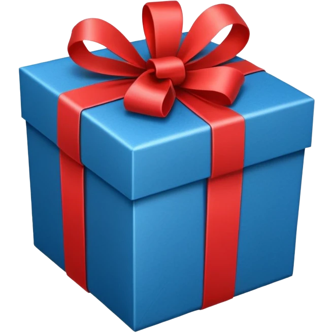 blue gift box with ribbon emoji