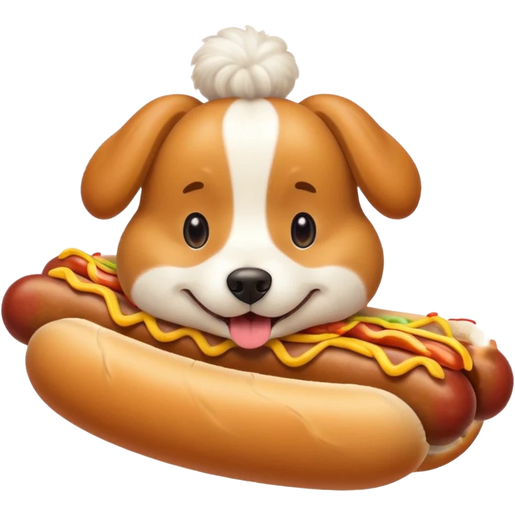 Aussie dog as hot dog emoji