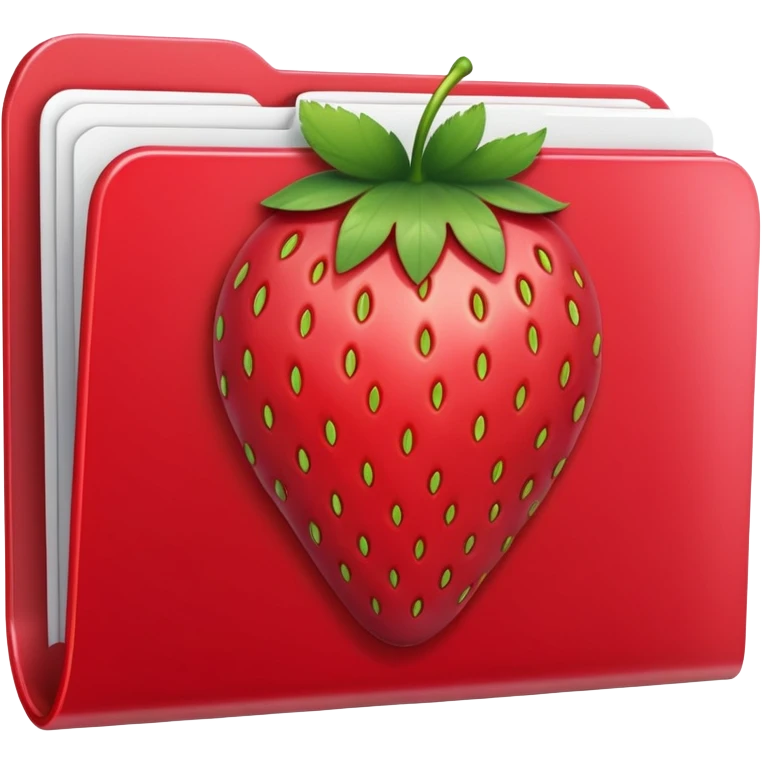 file folder with strawberry picture on front  emoji
