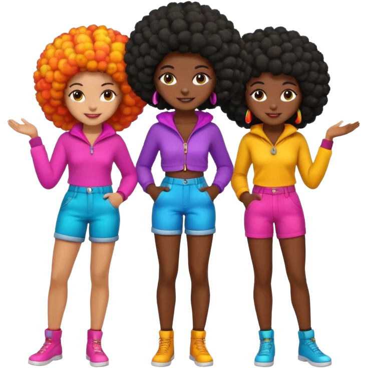 Full body big black girls with afros emoji