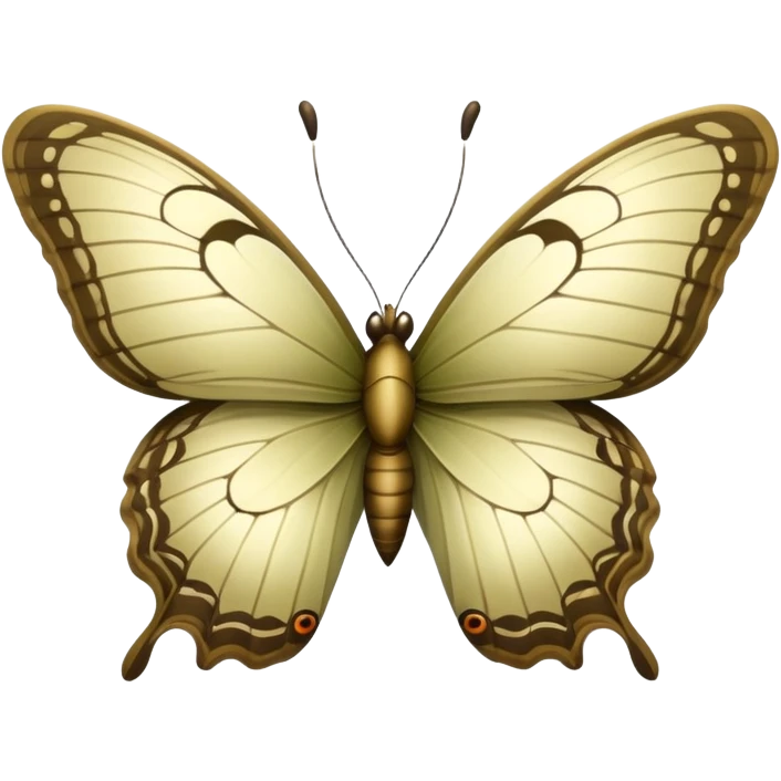 Cinematic realistic khaki butterfly emoji