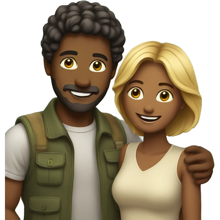 happy couple in nature emoji