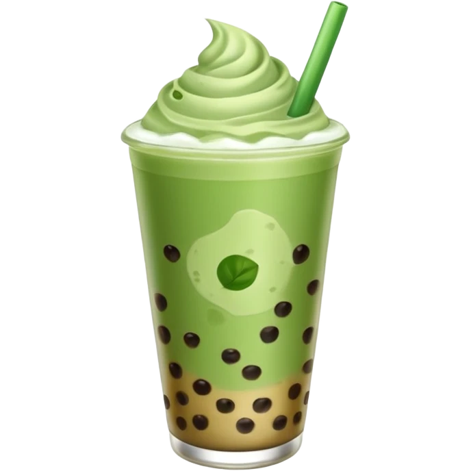 matcha latte with boba and ice without sticks and add a lil coffee  emoji