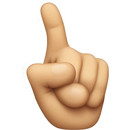 a hand pointing a 1 finger emoji