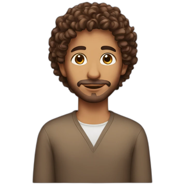 arab with brown curly hair emoji