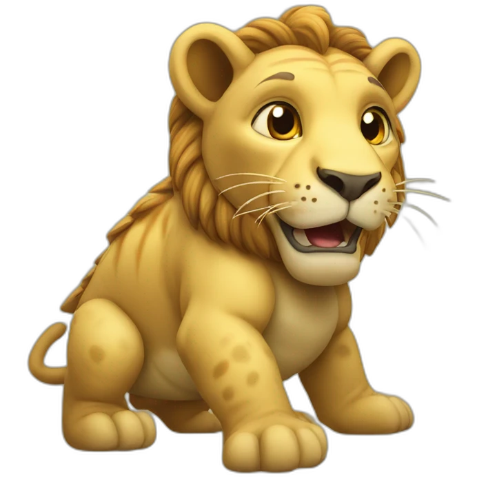 Tortue sur un lion emoji