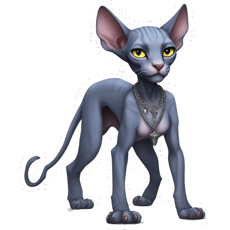 Anthro Punk Sphynx Full body emoji
