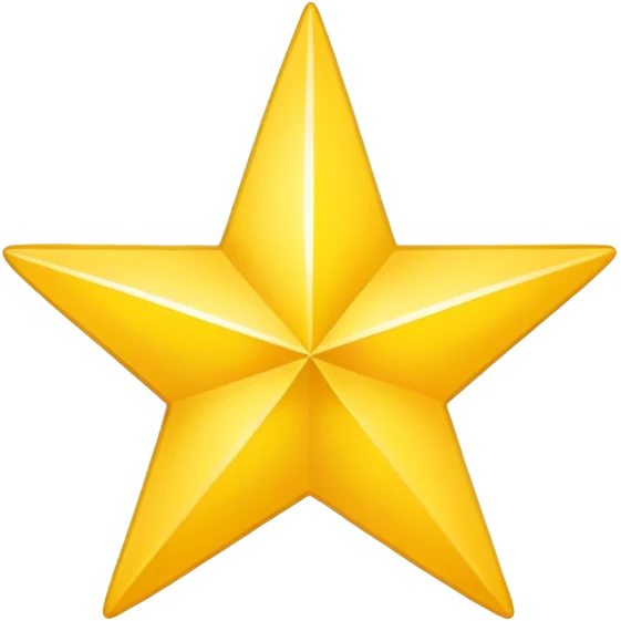 single bright yellow star, simple and classic emoji