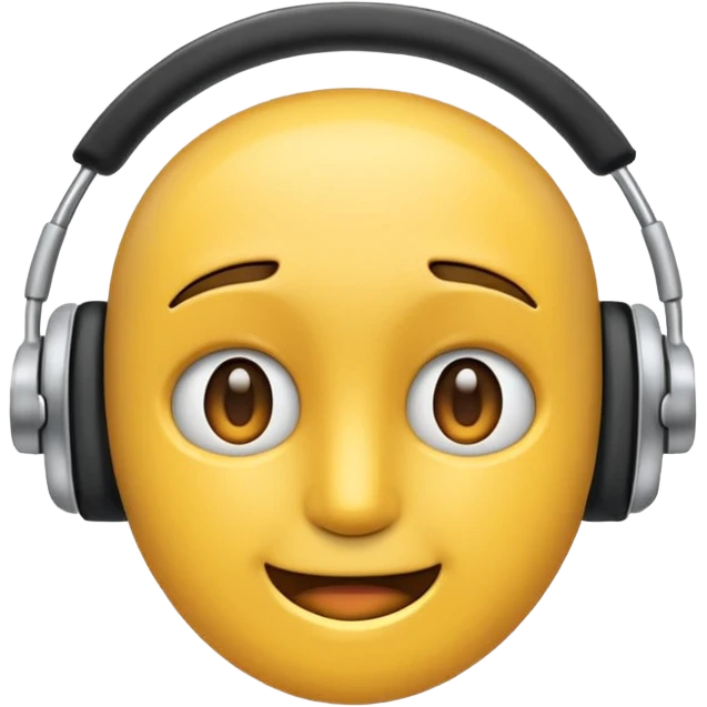 Белые наушники на белом ыоне emoji