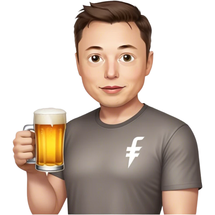elon musk with beer emoji