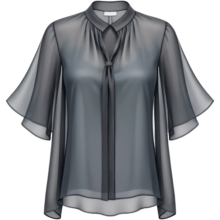 Dark grey translucent womens blouse emoji