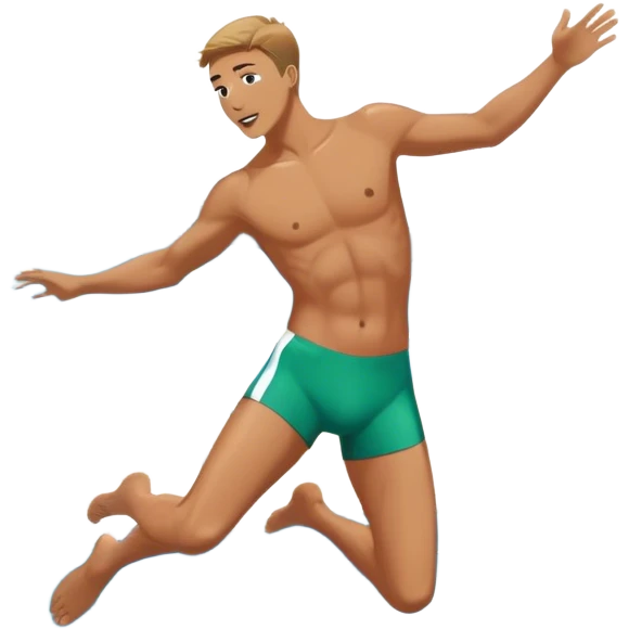 un hombre saltando a una piscina olimpica emoji