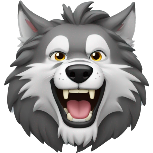 Lobo gris riendo emoji