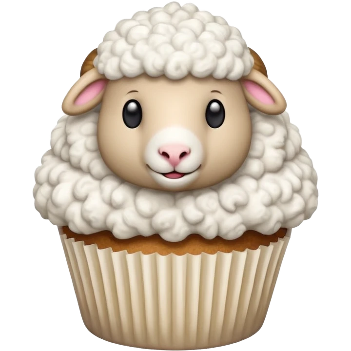 Sheep popping in the cupcake emoji