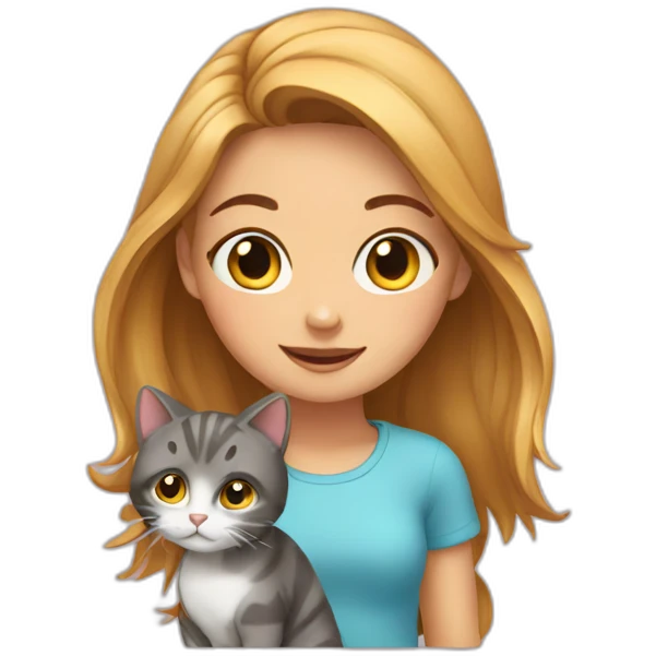 Girl have a cat emoji
