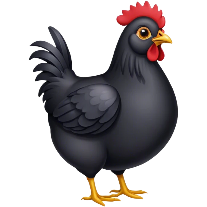black hen emoji