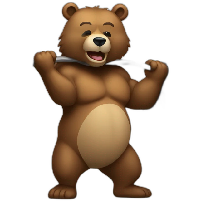 Bear weights lifting  emoji