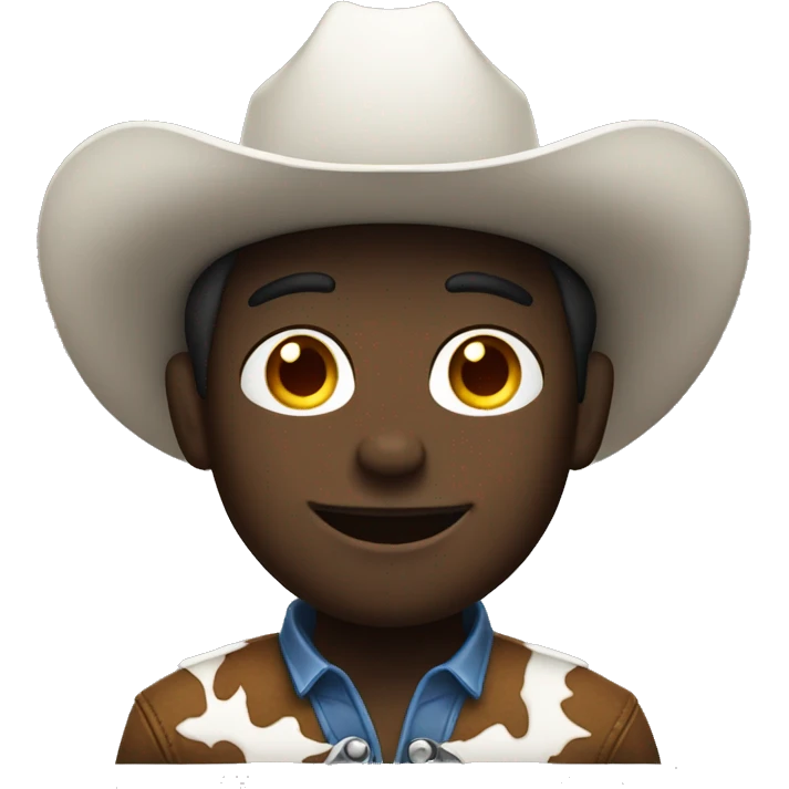 dark-skinned cowboy and white hat emoji