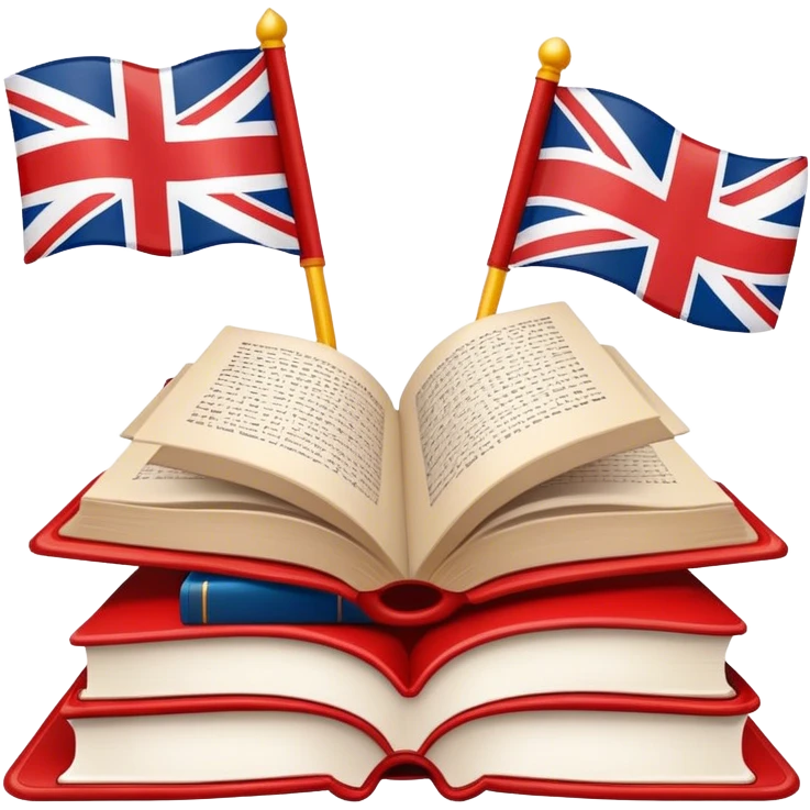 English flag very cute and books in the same style  emoji