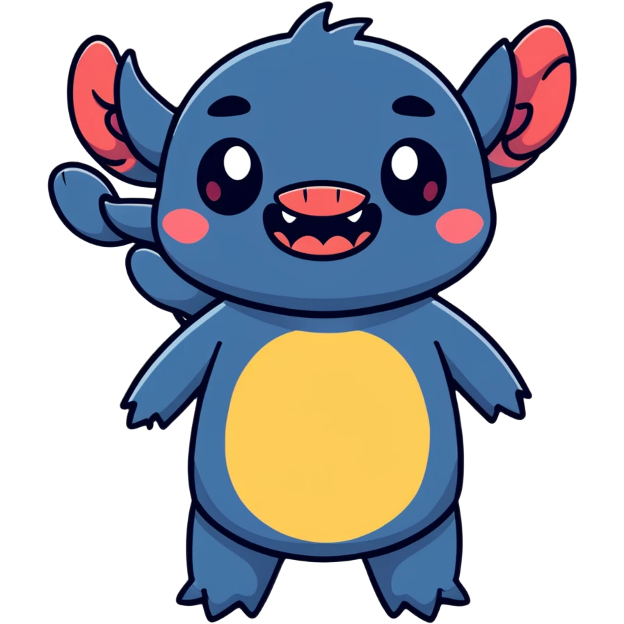 funny Stitch face making silly expression emoji