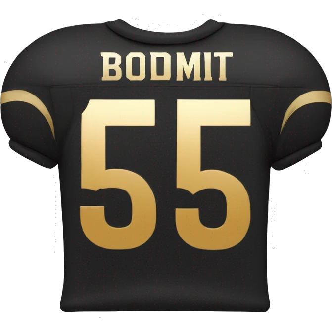black football player number 5 wearing primary red secondary gold football jersey emoji