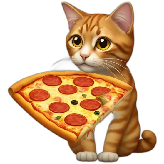 a cat with a pizza emoji