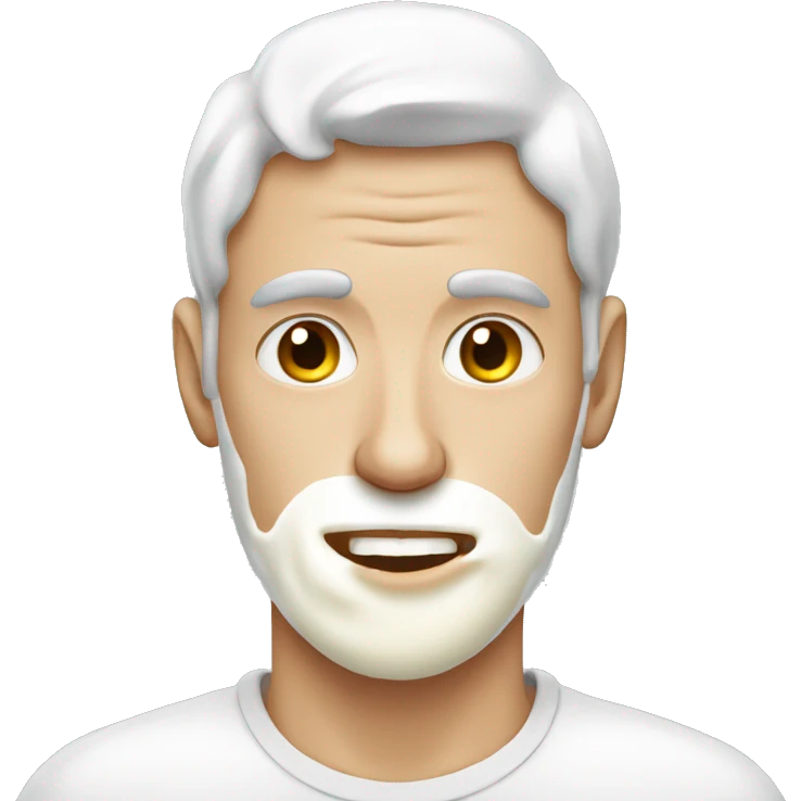 Caucasian man covered in milk emoji