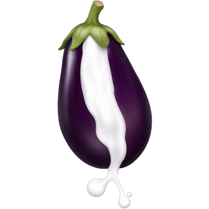 FULL brown eggplant with white paint dripping down emoji