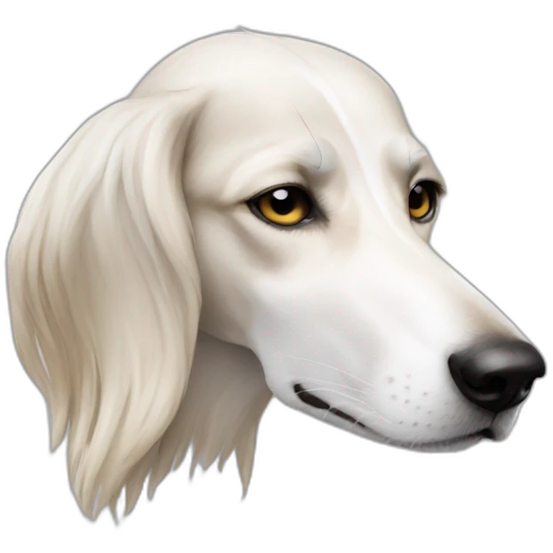 sleepy white saluki emoji