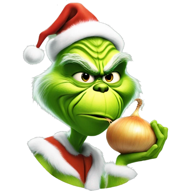 the grinch eating an onion emoji