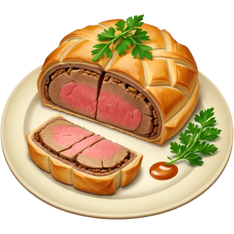 Beef Wellington on plate emoji