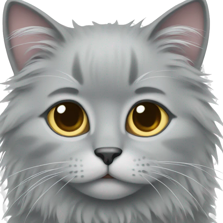 Grey fluffy cat  emoji
