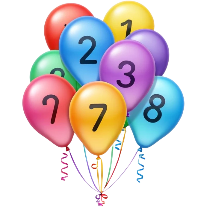 Number balloons emoji