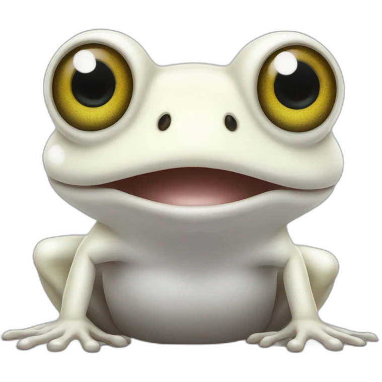 white frog big eyes looking at the camera emoji