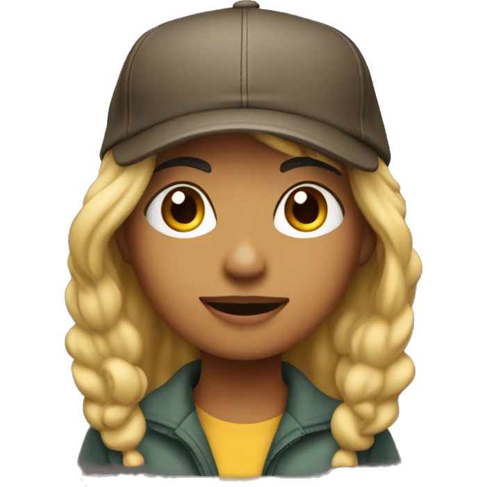 MUJER PELO CASTAÑO CN UNA GORRA emoji