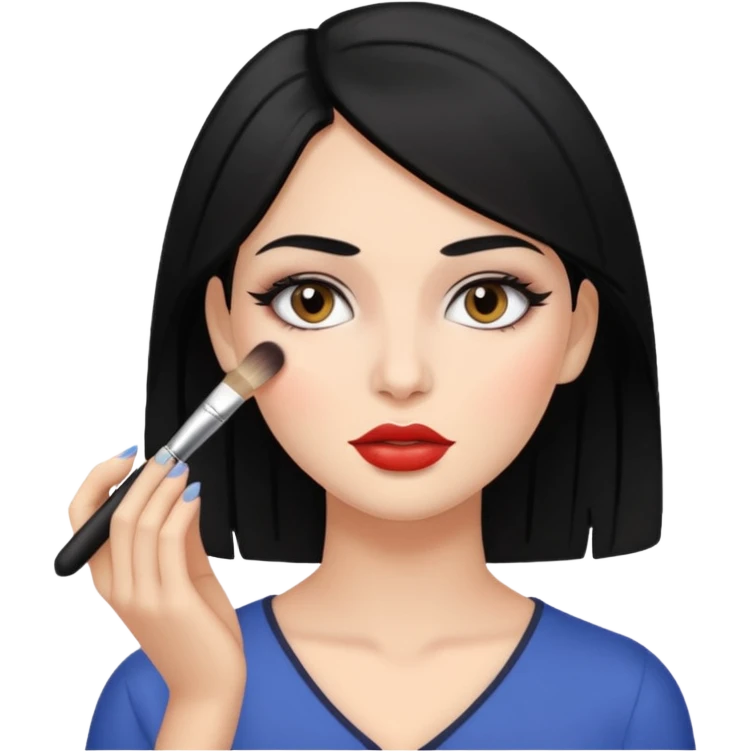 메이크업 해주고 있는 검정색 머리의 여성 emoji