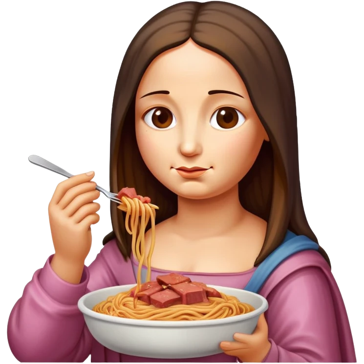  SPAM meat melted pink dripping sauce spaghetti monalisa portrait emoji