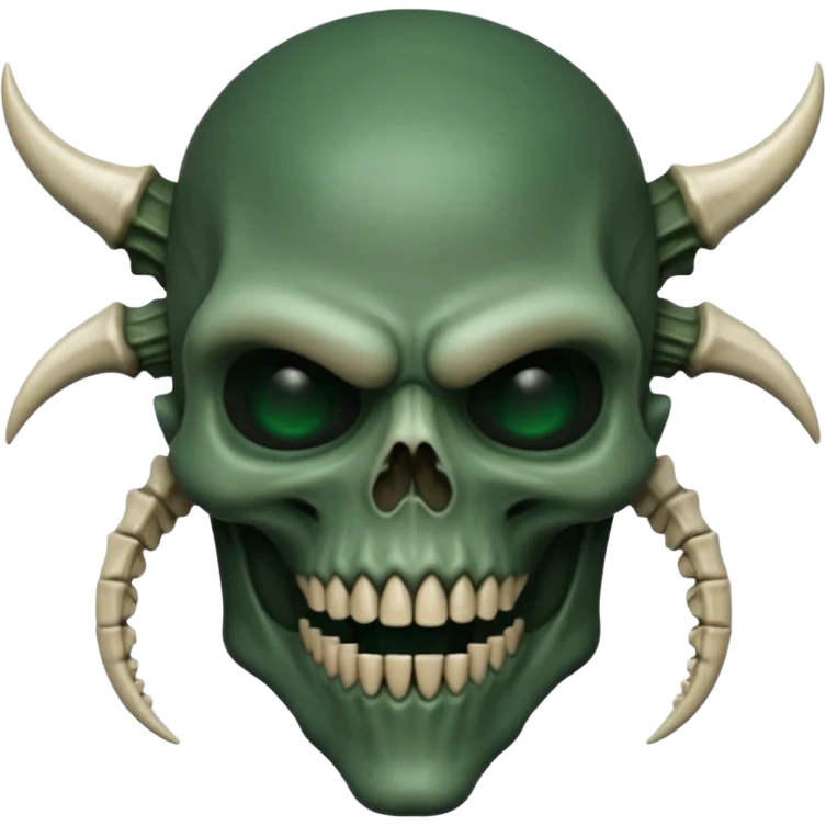 HR giger, wires dark green flesh undead sorcerer, head. bones and skin emoji