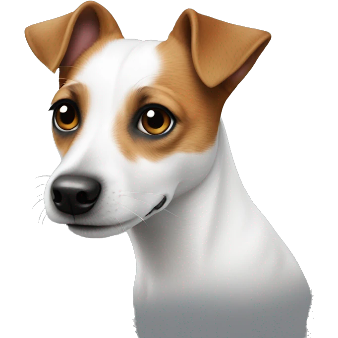 jack russell with black dot on left ear emoji