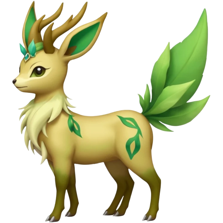 Sawsbuck-Leafeon-Amaura-Virizion-fusion (full body) emoji