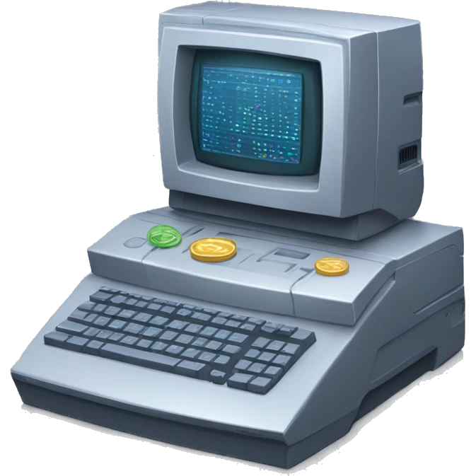 cold computer with the cryptocurrency on the screen emoji