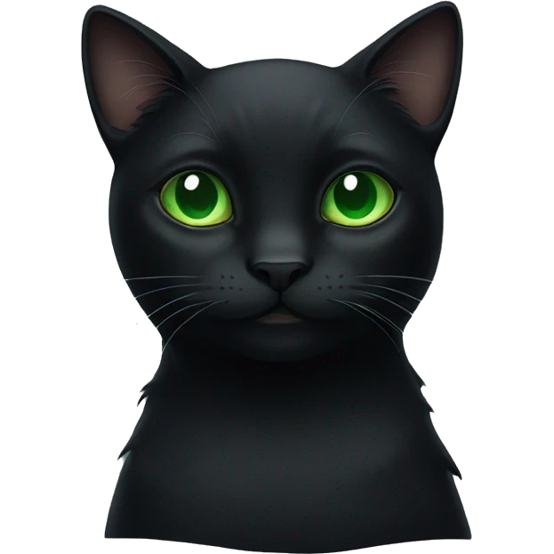 black cat with green eyes emoji