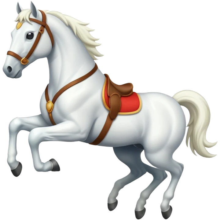 White horse jumping  emoji
