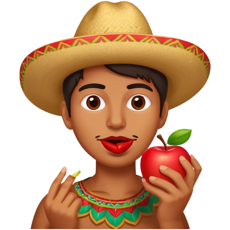 Mexican eating apple emoji