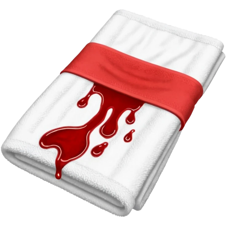 Sanctuary towel with blood on it period pad emoji