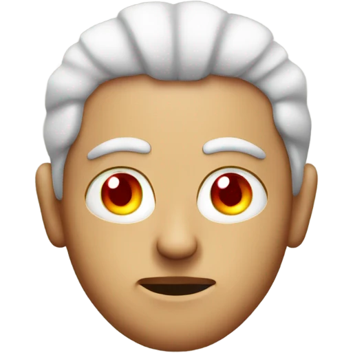 a man face with a eye in the middle of it and one red dread sticking up on his head emoji