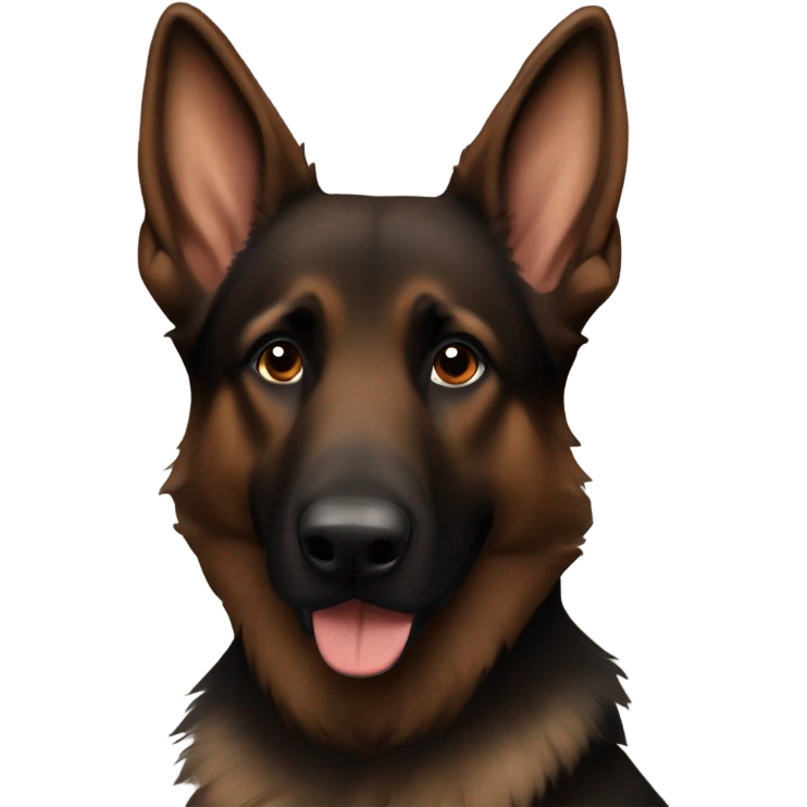 Dark brown German shepherd emoji