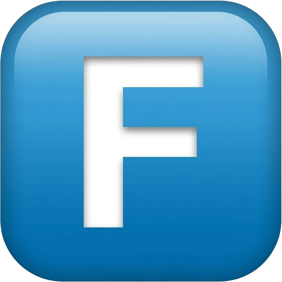 Letter F in blue square emoji