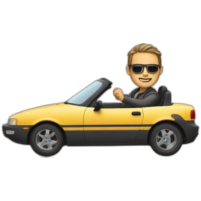 A man driving a car emoji